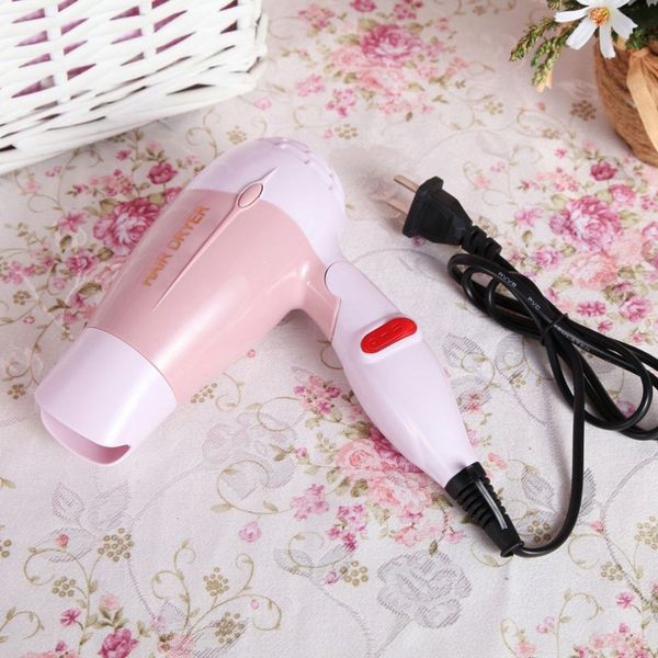 

220v folding mini hair dryer with nozzle adjustable airflow fast drying low noise portable travel household hair dryer us plug