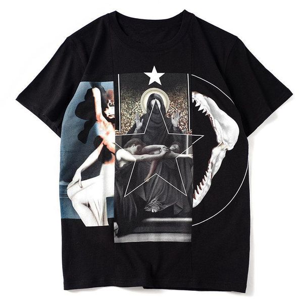 

luxury designer t shirt short sleeves fashion 3d printing casual men women hip hop mens summer t shirt tees size s-xxl, White;black