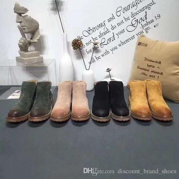 

2019 wgg real leather australia classic ankle boot sheepskin suede black green fashion womens girl winter snow boots 36-40