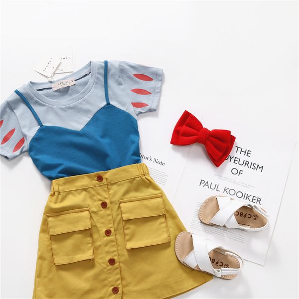 

tonytaobaby girls summer new products princess set a- line matching outfit girls clothes t200613, White
