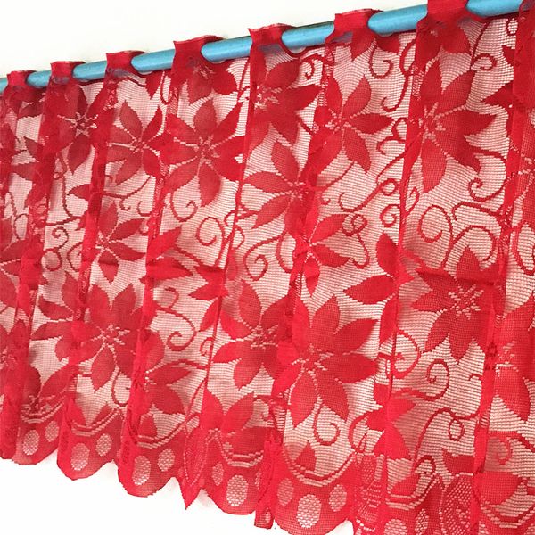 2019 Europe Red Lace Curtain Window Tulle Curtains For Living Room
