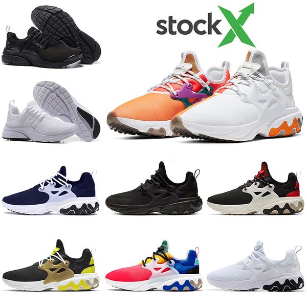 

beams x react presto dharma stock x men women running shoes triple black brutal honey white breathable trainers sports runners size 36-45