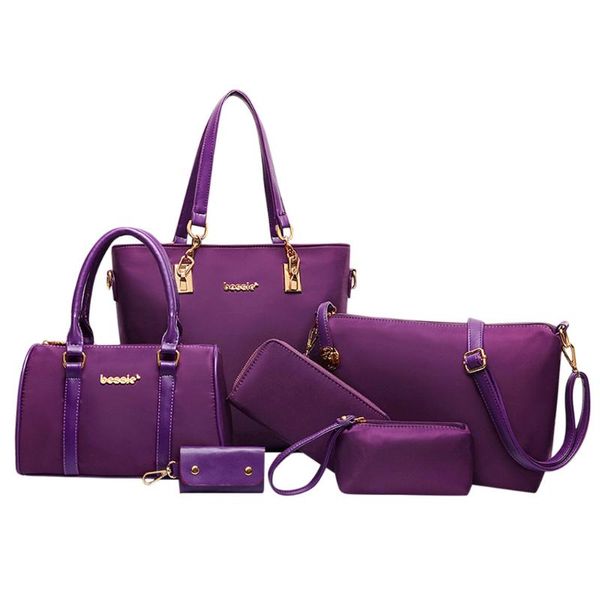 

6pcs / set мода женщины композитные сумки кожа pu алмазные женщин сумки на ремне, кошельки кошелек key сумка set sac hot