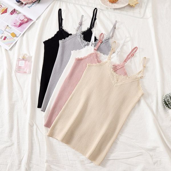 

2019 casual summer women camisoles simple solid color sleeveless women strap skinny slim lady strap camisole, White