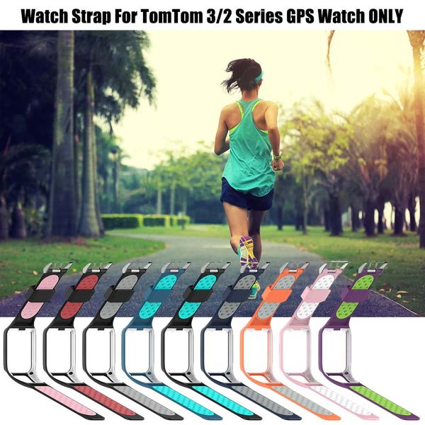

Two tone ilicone replacement wri t band watch trap for tomtom runner 2 3 park 3 gp watch fitne tracker v fitbit charge 2 trap