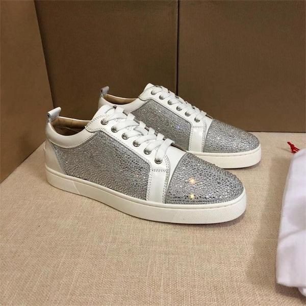 

2020 new men's designer toes red sole strapless luxury low black women's wedding shoes basketball, Black;red