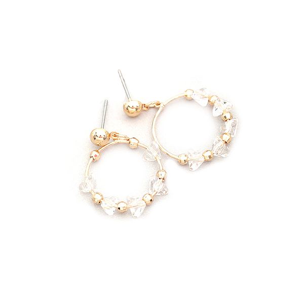 

1pair women's earrings circle hoop pearl earrings pearl copper ring beaded drop circle layered round shaped hoop earrin, Golden;silver
