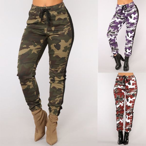 

camouflage joggers women sweatpants camo pants drawstring pantalones mujer loose casual calÃ§a feminina 2020 spring trousers, Black;white