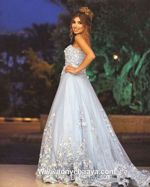 

ziad nakad charming 3d floral light blue appliques long evening dresses handmade flower sweetheart ball gown lace prom pageant gown 1112, Black;red