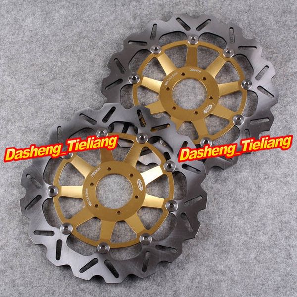

front brake disc rotors set for cbr 1100xx 1999-2007 / x eleven 1100 2000-2003 / cb 1284 2001-2002 gold