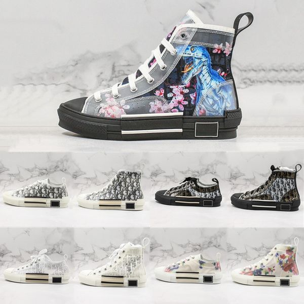 

19fw b23 oblique high low sneakers vintage platform obliques technical leather luxury mens shoes womens new fashion trainers size 44, White;red