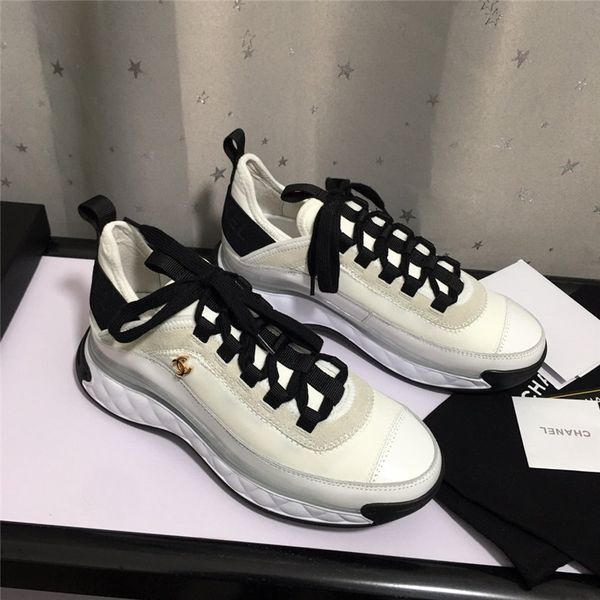 

горячие 2020 кроссовки velvet телячья кожа смешанная fibersivory женщины замши кожа люкс дизайнер кожа 0,4 мм в овчины breathablb size35-40, Black