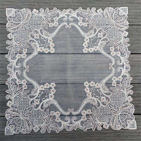 

modern square embroidery lace yarn cover towel kitchen coffee table cover cloth christmas party wedding decoration