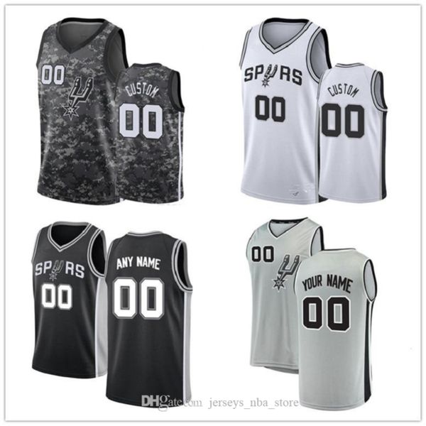 

custom dejounte 5 murray manu antonio 20 ginóbili tim 21 duncan san shorts demar 10 derozan 4 white customized spurs, Black;red