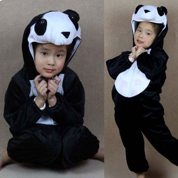 

мультфильм животных panda косплей костюм детский день хэллоуин карнавальные костюмы комбинезоны для детей детские девочки мальчики, Black;red