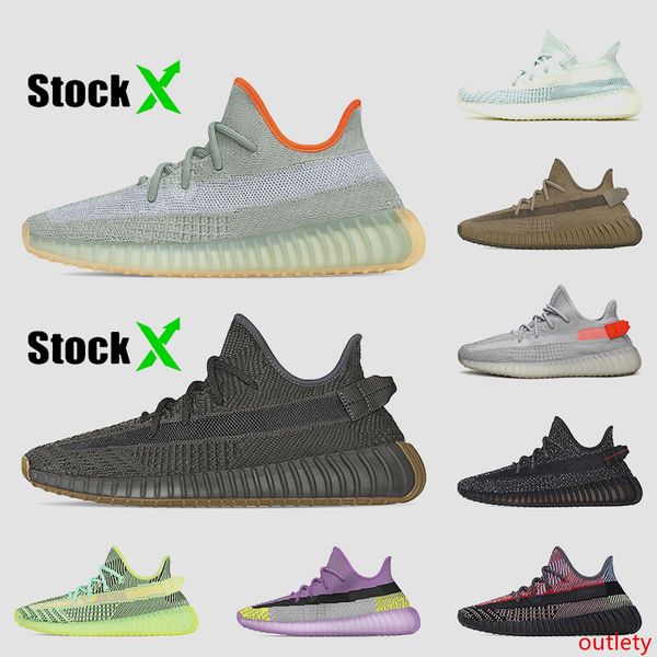 

kanye west stock x running shoes for men women cinder desert sage tail light earth yecheil reflective black mens trainers women sneakers
