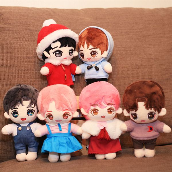 

25cm china cute cartoon boy plush stuffed pillow superstar boys soft doll toy kid birthday christmas gift y200703