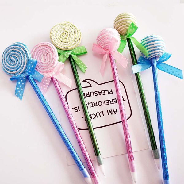 

24pcs creative plastic kawaii pens candy color shape ball point lollipop pen cute kids birthday back to school party gift