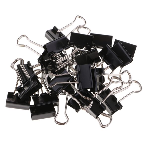 

24 pieces 2 box black binder clips paper clamp school office