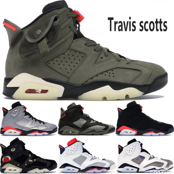 

new travis scotts 6 6s jumpman basketball shoes mens black infrared psg reflect silver tinker fashion luxury designer men sneakers 40-47