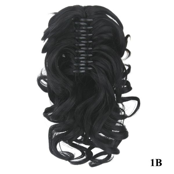 

synthetic clip ponytail hair extension body ware ponytail 16inch hair extensions ponytails with clip, Black
