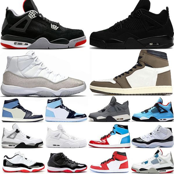 

special offer 2019 bred black cat 4s fiba mens basketball shoes white red 11s concord 45 1 high travis scotts men sport sneakers