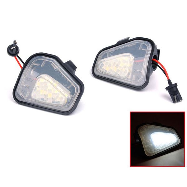 

2pcs white 6000k side mirror puddle lights led lamp for v~w cc scirocco f1cf