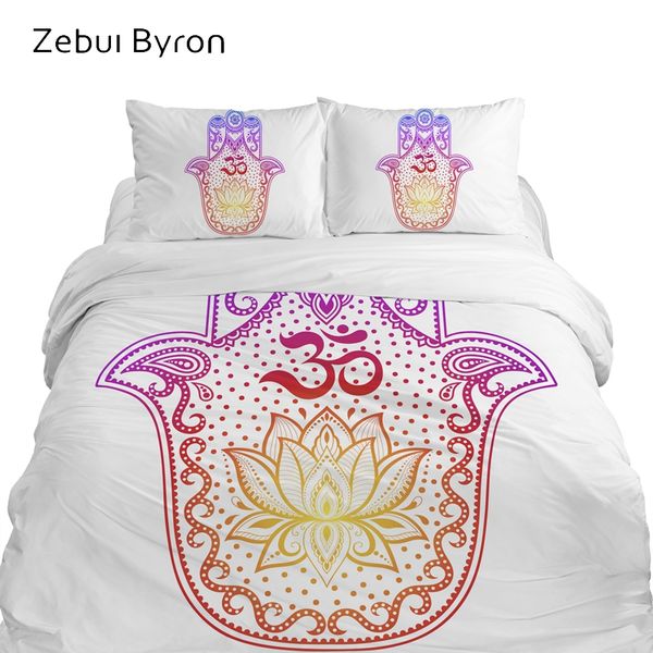 

3d bed set, bedding sets king//custom size,duvet cover set colourfull hamsa hand,blanket/quilt cover set,drop ship