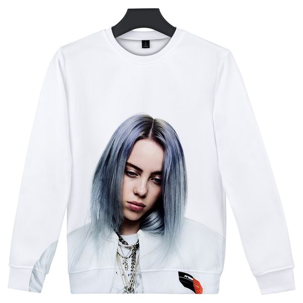 

2020 billie eilish hoodie 3d print hooded women men sweatshirt harajuku casual hoodies new spring kpop sweatshirts clothes, Black