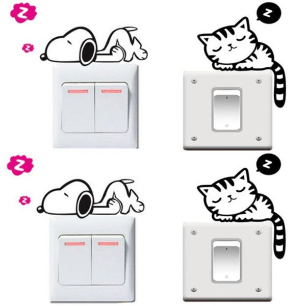 

1pc funny cat dog removable art vinyl switch sticker home wall window decor new