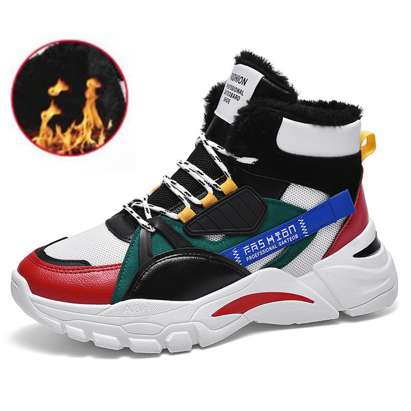 

winter men's boots fashion warm boot male waterproof shoes chaussure mans casual shoes for men boots footwear male sneakers, Black