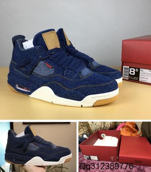 

denim 4s jeans 4s blue denim black white with box men size basketball shoes ing