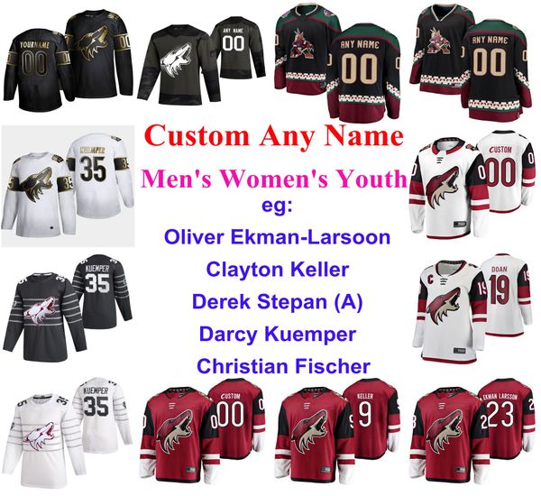 

s-6xl 2020 all-star game аризона койотс хоккей трикотажные изделия christian fischer джерси lawson краус christian dvorak конор garland поль, Black;red