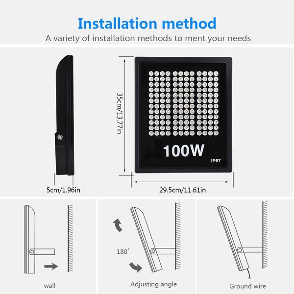 

20W ectangular spotlight projector 110V cold white IP67 Waterproof living room dining room square LED lamp lighting fixture.