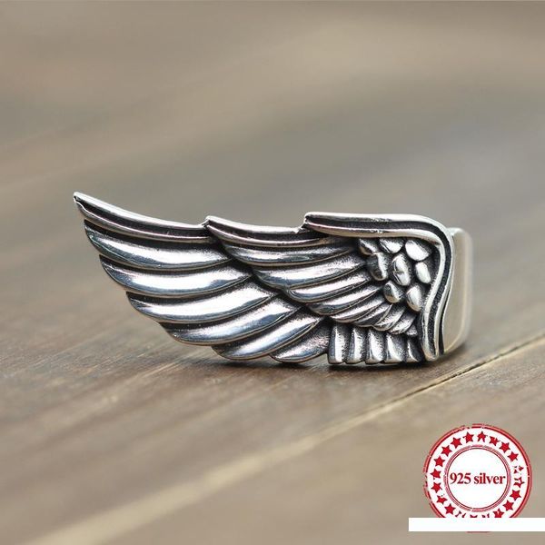 

s925 серебряное кольцо персонализированные классический стиль моды ювелирных изделий angel wings наплыв людей, чтобы отправить подарок любов, Silver