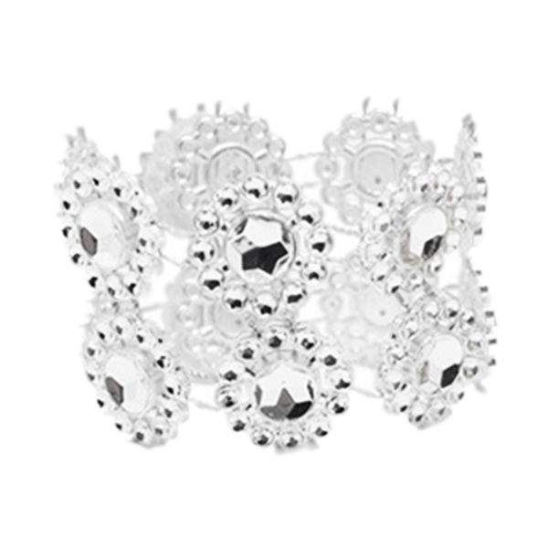 

24pcs кольца для салфеток ручной работы 2 ряды вс цветок rhinestone пластиковые drill салфетка кольцо свадьба отель обеденный стол украшение