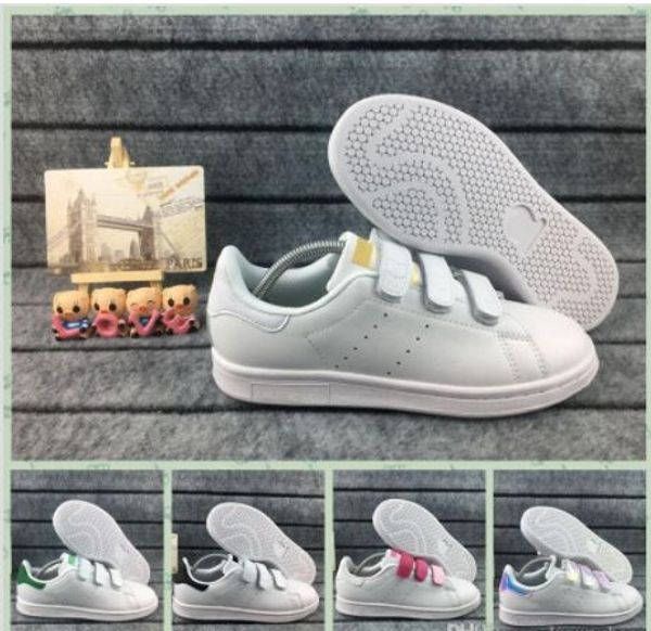 

asmit2 fashion stan smith pharrell williams lovers men women casual shoes hook loop youth black white leather designer flats running shoes