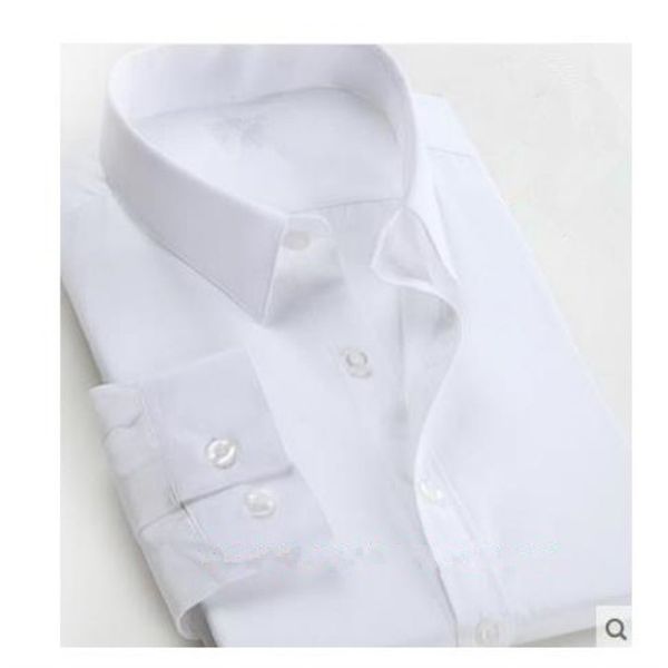 

business twill mens dress shirts long sleeve formal party groom prom wear mens shirts cotton casual shirt men work clothes, White;black