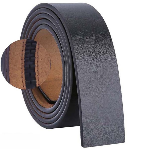 

leather mens casual belt genuine leather luxury automatic belts for men waist strap belt male no buckle for men 401, Black;brown