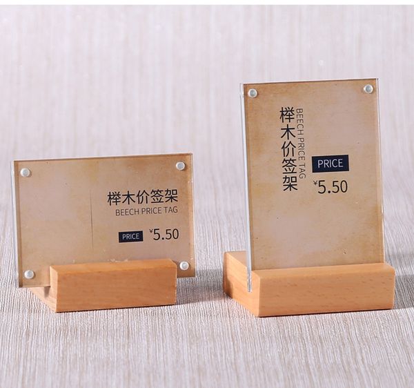 

100 * 70мм по вертикали и горизонтали два использования продуктов цена этикетка знак держатель стенд акриловые бумаги дисплей стенд стойки