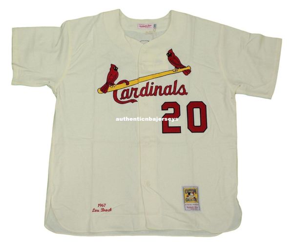 

lou brock st. louis #20 mitchell & ness retro 1967 jersey, Black;blue