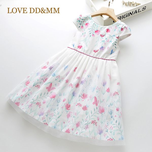 

love dd&mm girls dresses 2020 summer new children's wear girls sweet flower butterfly splice dress, Red;yellow