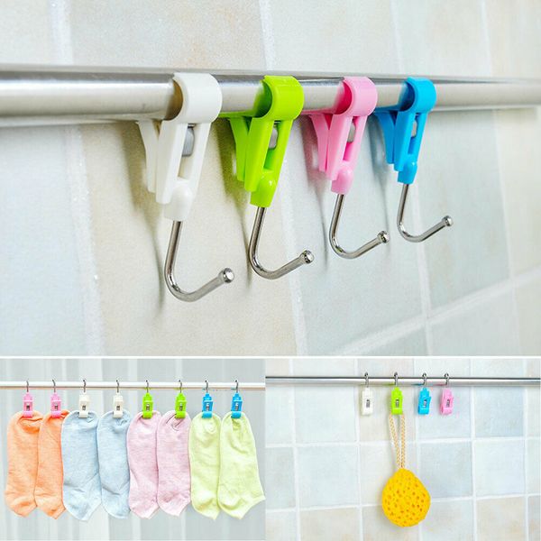 

4pcs clothes peg clip pins hanging rope hanger laundry supplies tool plastic