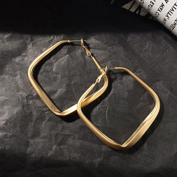 

punk gold color metal drop dangle earrings for women 2020 fashion big geometric square big statement earrings party jewelry, Silver