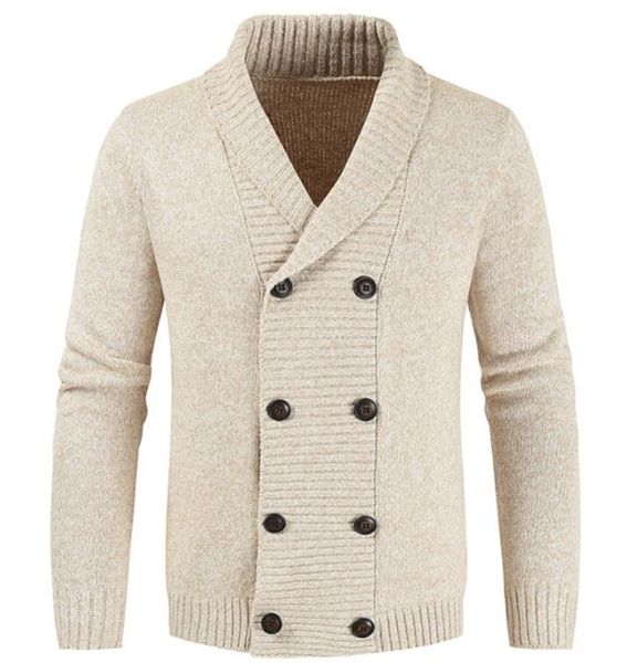 

panelled mens designer sweaters fashion double breasted mens cardigan sweaters casual regular lapel neck males clothing, White;black