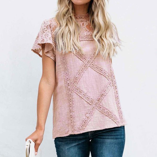 

summer blouse designer slim female cap sleeve 2019 casual fashion summer short sleeve feminina round neck elegant sale, White
