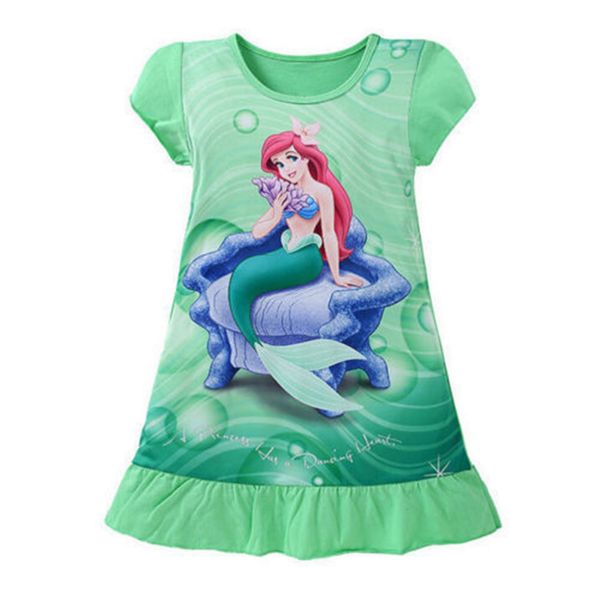 Toddler Kids Girls Cartoon Clothes Cotton Party Pageant T-Shirt Summer Dress