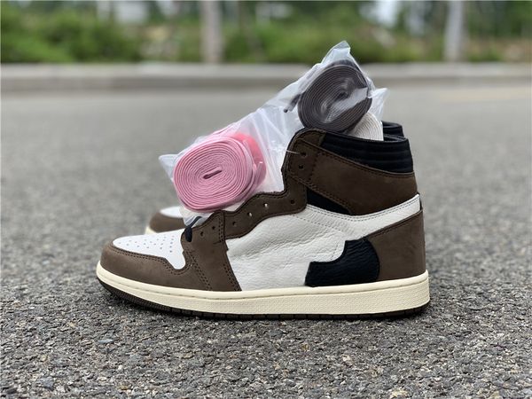 

men women with box 1s suede basketball shoes travis scotts 1 high sports luxury designer trainer sneakers athletic shoes