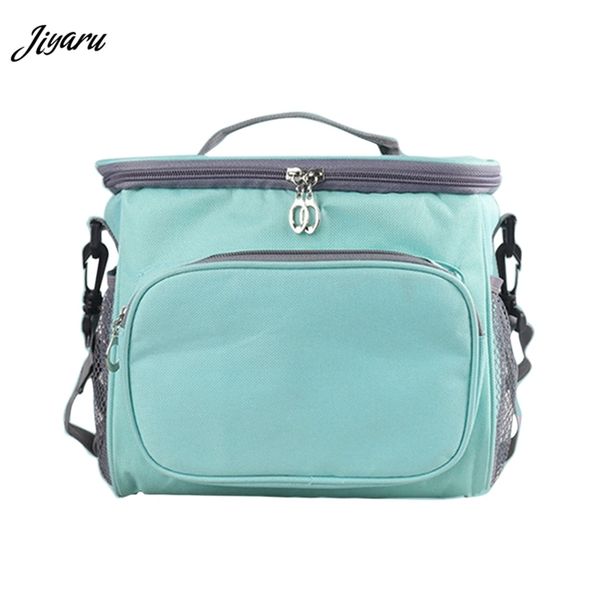 

jiyaru горячих продаж обед сумка твердого цветов для пикника сумка большой изоляции обед сумка messenger женщина пикник сумка, Blue;pink