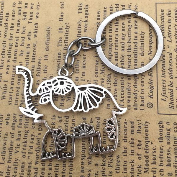 

alloy hollow out elephant key pendant buckle ancient silver ornaments parts, Slivery;golden